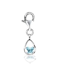 Bfly Cz Birthstone Charm Sterling Silver March Bfly Imitation Birthstone Charm