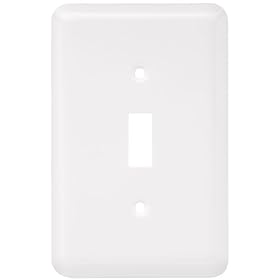 Liberty Hardware 64345 Stamped Round Single Switch Wall Plate, White