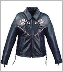 Motorcycle Jackets - Womens Leather Motorcycle Jacket LJ227 Pink Rose