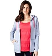 Per Una Pure Cotton Floral Embroidered Hooded Top