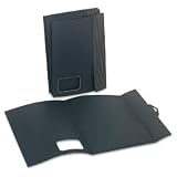 Premium Braxton Design Single Pocket Portfolios, Letter, Black/Gold, 4/Pack ESS04261