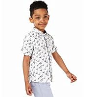 Autograph Pure Cotton Bird Print Shirt