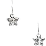 Clevereve's 14K Yellow Gold Pair 14.25X06.75 mm Childrens Butterfly Shepherd Hook Earring