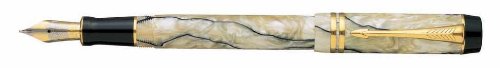 Parker Duofold Pearl and Black Centennial Medium Point Fountain Pen - 1738506