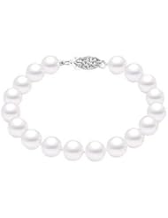 Cultured White Akoya Pearl Bracelet 14K White Gold - 7 MM