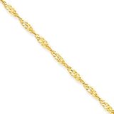 14k 2mm Singapore Chain Necklace - 16 Inch
