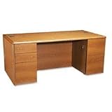 10700 Series Double Pedestal Desk, Full Pedestals, Medium Oak, 72 x 36 (HON10799MM)