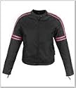 Women's Textile/Leather Motorcycle Jacket LJ253BlackPink