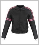 Women's Textile/Leather Motorcycle Jacket LJ253BlackPink