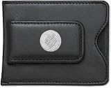 Portland Trail Blazers 3/4" Sterling Silver Basketball on Black Leather Money Clip / Credit Card Holder