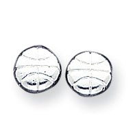 Sterling Silver Basketball Mini Earrings