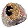 ZALES Men's Black Hills Gold Eagle Onyx Ring in Sterling Silver mns dia sol rg