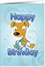 baby whippet and cuddly bunny - blue Card