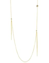 Lisa Stewart Gold Fringe Chain with Crystal Beads Necklace