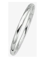 6mm 14k High Polished White Gold Bangle Bracelet