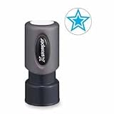 Specialty Stamp,Star,5/8,Pre-Inked,Re-inkable,Light Blue, Sold as 1 each