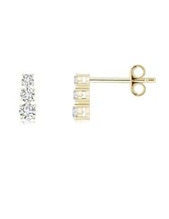 0.53 ct Three Stone Round Diamond Earrings