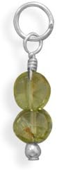 Peridot Coin Bead Charm - August Birthstone