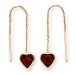 14k 6.25mm Garnet Heart Threader Earrings