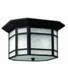 Hinkley Lighting 1273VK Cherry Creek 2 Light Outdoor Flush Mount in Vintage Black with White Linen glass