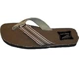 Miller High Life Men's Canvas Sole Flip Flop Brown Sandals