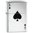 Zippo Lucky Ace High Polish Chrome Pocket Lighter