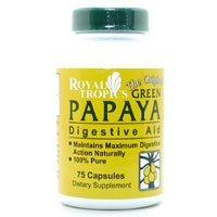 Hawaiian Green Papaya Digestive Enzymes 75 Capsules by Royal Tropics / 75 Capsules