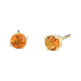 14K .80 CTW Round Citrine Stud Earrings