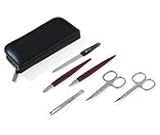 Men's Manicure Set in Black Leather Case by Erbe, Germany