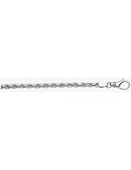 3.5mm White Gold Diamond Cut Rope Chain 14"