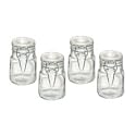Kamenstein 4 Piece Square Glass Jars w/Hinged Lids, 3 oz.