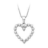 14kt. White Gold, 1/2 ct. tw. Certified Colorless Diamond Heart Pendant