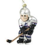 Vancouver Canucks 4" Glass Hockey Player Ornament
