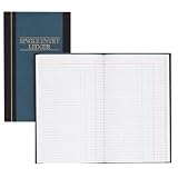 Account Book,S.E. Ledger-Ruled,150 Pages,11-3/4x7-1/4,Blue