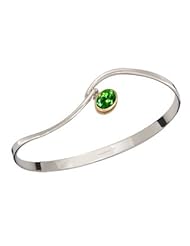 Ed Levin, Gem Crest Bracelet, Peridot, .925 Sterling Silver & 14K Gold, Sizes S - L