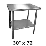 Office Products : 30 ' x. Stainless Steel Worktable (16-0068) Category: Utility Tables