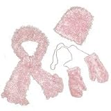 Magic Scarf Children's Hat, Scarf & Mitten Set, Baby Pink