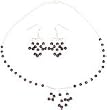 Girls Jewelry Earring & Necklace Sets Sterling Silver & Garnet Gemstones (gnklcs295)