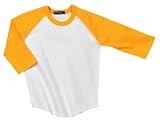 NEW Sport-Tek - Youth Colorblock Raglan Jersey White/Gold-XS