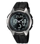 Casio AQ160W-1BV Mens Black Full LCD Ana-Digi Display Resin Band Watch