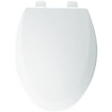 Bemis 1550PRO000 Molded Wood Elongated Open Front with Cover Pro Style Hinges, White