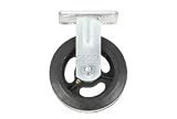 Heavy Duty Rigid Plate Caster 6 Mold-On Rubber Wheel 500 Lb. Capacity