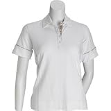 IZOD G Short Sleeve Plaid Placket Polo with Piping