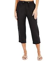 Pure Linen Cropped Beach Trousers