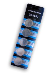 10 CR2450 Lithium Button Cell batteries, 5-Pcs Card X2