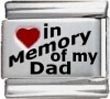 Clearly Charming In Memory of My Dad Red Heart Laser Italian Charm