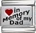 Jewelry : Clearly Charming In Memory of My Dad Red Heart Laser Italian Charm