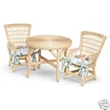American Girl Samantha's wicker table and chairs