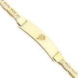 14K Miami Dolphins Medium Polished Dolphin In Ring Id Anchor Bracelet - NF1083-7