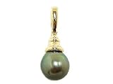 Tahitian Black Pearl Pendant in 14K Yellow Gold